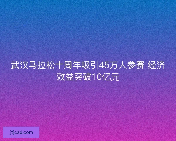武汉马拉松十周年吸引45万人参赛 经济效益突破10亿元