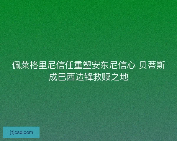 佩莱格里尼信任重塑安东尼信心 贝蒂斯成巴西边锋救赎之地